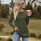 Ribbed Round Neck Long Sleeve Tee