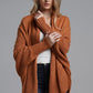 Dolman Sleeve Open Front Ribbed Trim Longline Cardigan