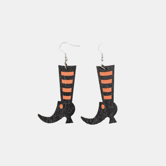 Wooden Witch Boots Earrings