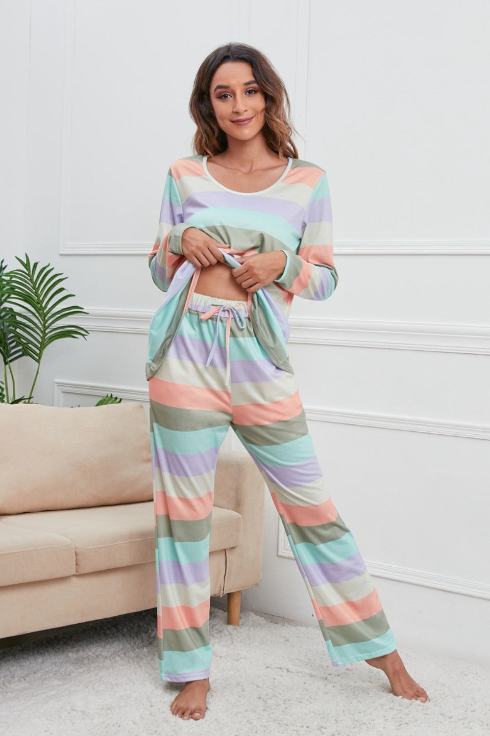 Striped Pajama/Lounge Set