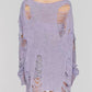 Distressed Boat Neck Knit Cover Up