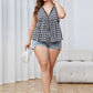 Plus Size Plaid Halter Neck Cami