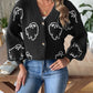 V-Neck Dropped Shoulder Cardigan