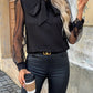 Tie Neck Long Sleeve Blouse