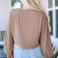 Round Neck Drop Shoulder Long Sleeve Top