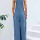 Full Size Square Neck Wide Strap Overalls