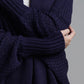 Dolman Sleeve Open Front Ribbed Trim Longline Cardigan