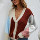 Angel Wings Contrast Button Front V-Neck Cardigan