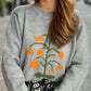 Plant Round Neck Long Sleeve Sweater