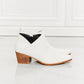 MMShoes Trust Yourself Embroidered Crossover Cowgirl Bootie in White