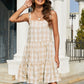 Plaid Tie-Shoulder Sleeveless Tiered Dress