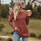 Ribbed Round Neck Long Sleeve Tee