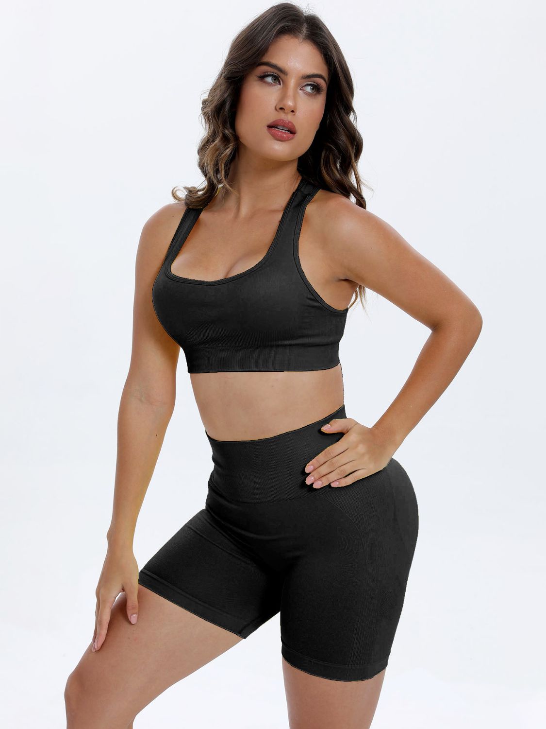 Scoop Neck Wide Strap Top & Shorts Active Set