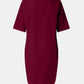 Full Size Round Neck Half Sleeve Dress with Pockets