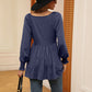 V-Neck Lantern Sleeve Blouse