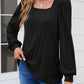 Square Neck Long Sleeve Blouse