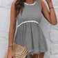 Striped Lace Trim Round Neck Tank