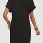 Quarter Button V-Neck Short Sleeve Dress