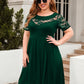 Plus Size Ruched Round Neck Short Sleeve Dress