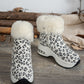 Side Zipper Leopard Platform Boots