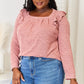 Double Take Square Neck Ruffle Shoulder Long Sleeve T-Shirt