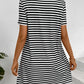 Striped Round Neck Short Sleeve Dress