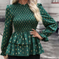 Smocked Flounce Sleeve Layered Blouse