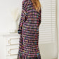 Full Size Multicolored Open Front Fringe Hem Cardigan