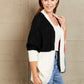 Woven Right Color Block Cable-Knit Batwing Sleeve Cardigan