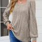 Square Neck Long Sleeve Blouse