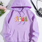 Graphic Drawstring Hoodie with Pocket