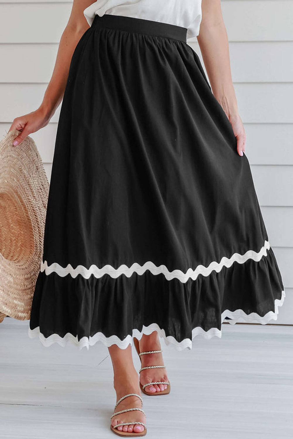 Contrast Trim Skirt