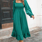 Smocked Ruffle Hem Flounce Sleeve Dress