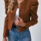 Zip Up Puff Sleeve Jacket