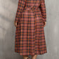 Plus Size Plaid Round Neck Long Sleeve Midi Dress