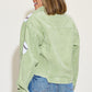 Baseball Sequin Dropped Shoulder Raw Hem Jacket