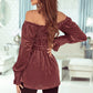 Smocked Ribbed Velvet Babydoll Top