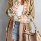 Geometric Open Front Long Sleeve Cardigan