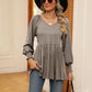 V-Neck Lantern Sleeve Blouse