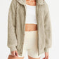 Full Size Teddy Snap Down Long Sleeve Jacket