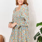 Floral Smocked Flounce Sleeve Square Neck Dress