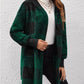 Plaid Long Sleeve Hooded Coat