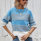 Striped Ribbed Trim Sweater