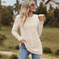 Ribbed Round Neck Long Sleeve Tee