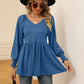 V-Neck Lantern Sleeve Blouse