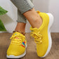 Rainbow Heart Mesh Lace-Up Sneakers