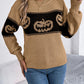 Pumpkin Round Neck Long Sleeve Sweater