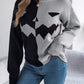 Contrast Round Neck Long Sleeve Sweater