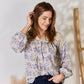 Hailey & Co Full Size Lace Detail Printed Blouse