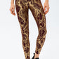 Snakeskin Slim Fit Wide Waistband Long Leggings